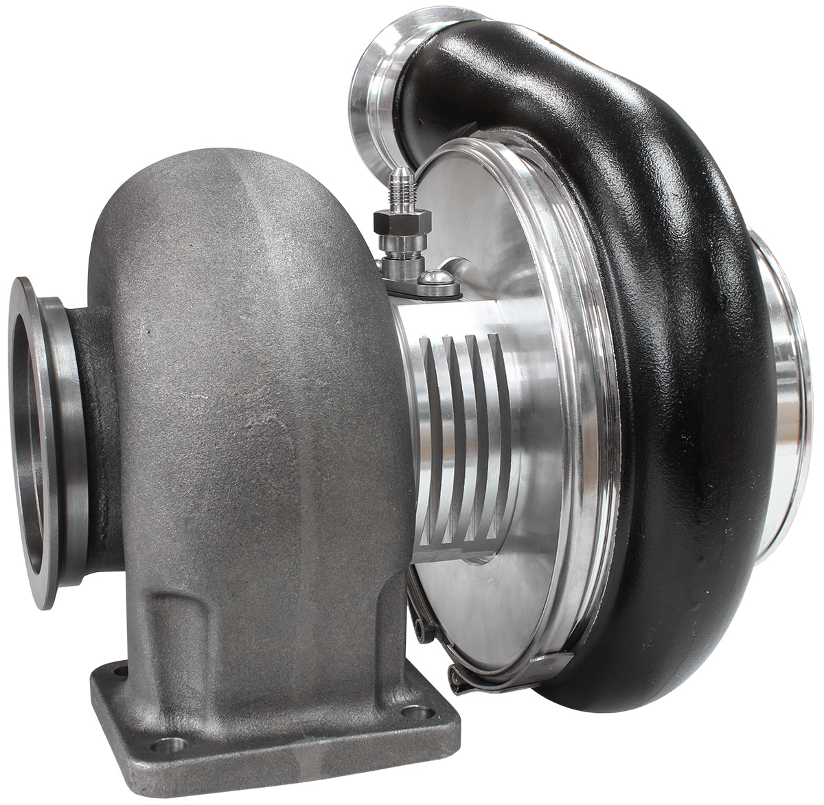 Boosted 7588 1.25 T4 Twin Entry V-Band Outlet BW S475 Black AF8005-4027BLK - Aeroflow