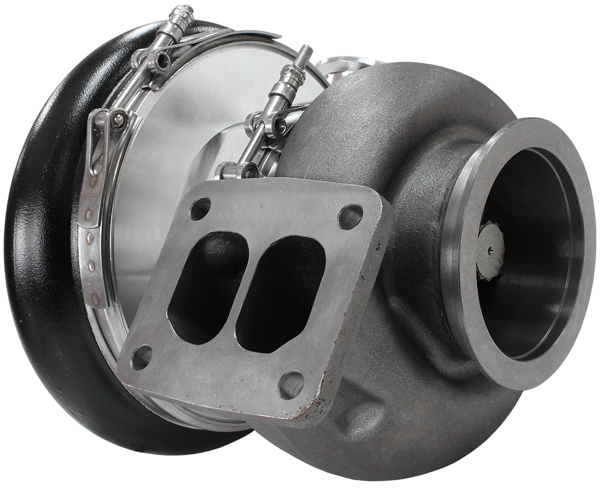 Boosted 7588 1.25 T4 Twin Entry V-Band Outlet BW S475 Black AF8005-4027BLK - Aeroflow