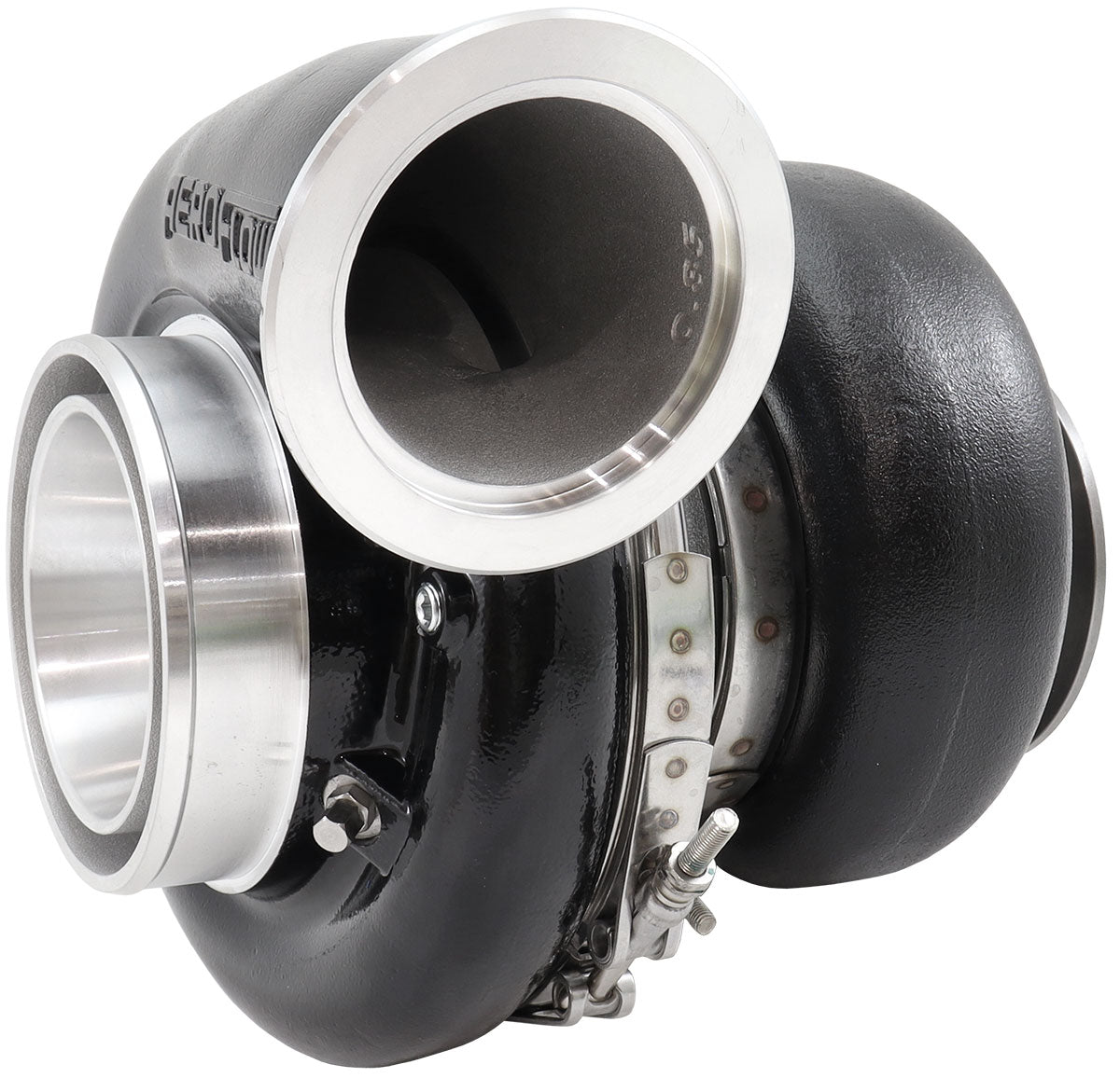 Boosted 8082 1.28 V-Band Inlet V-Band Outlet G45 1600 Black AF8005-4206BLK - Aeroflow
