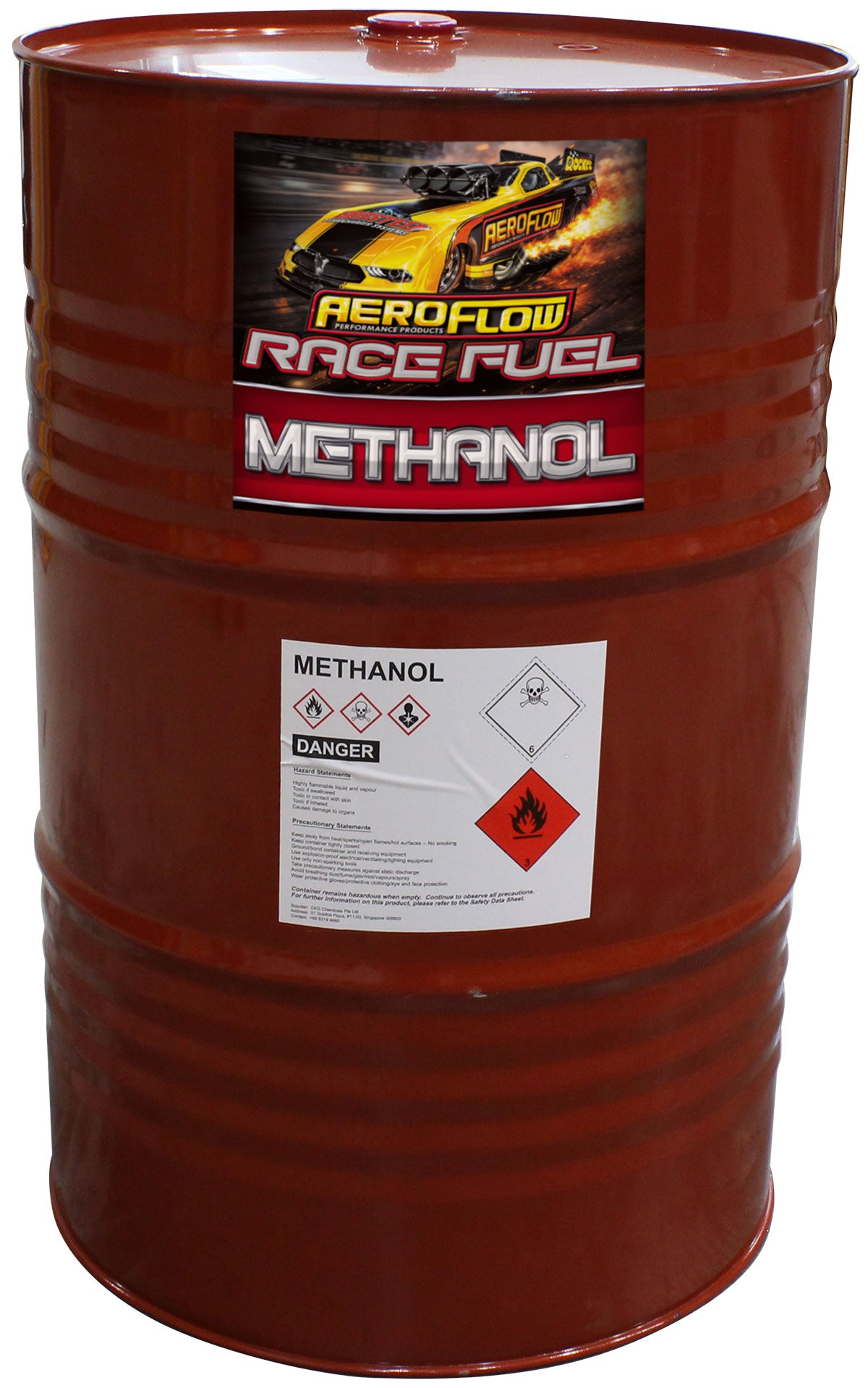Methanol Race Fuel 200 Litre Drum 99.85% Purity 52 Gallon AF81-1200 - Aeroflow