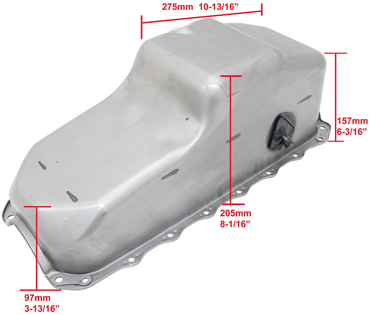 Stock 253 308 Holden Oil Pan Vb VT Commodore V8 Raw Steel AF82-9308 - Aeroflow