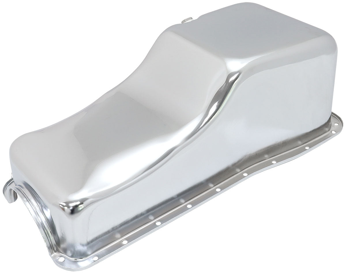 Stock Ford 429-460 V8 Oil Pan Chrome Steel Oil Pan Big Block AF82-9343C - Aeroflow