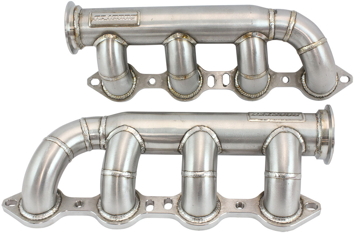 GM LS Twin S/S Turbo Manifoldspair Forward Facing V-Band AF8400-2000 - Aeroflow