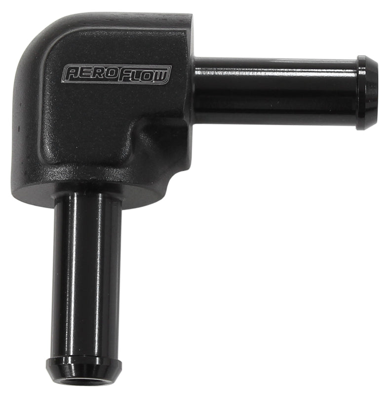 90 Degree 3/4" Barb Both Ends Black 3/4" / 19mm Barbs AF843-12BLK - Aeroflow
