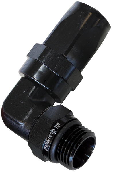 90 Deg -10 Hose To Male -10 Thread Black AF849-10-10BLK - Aeroflow