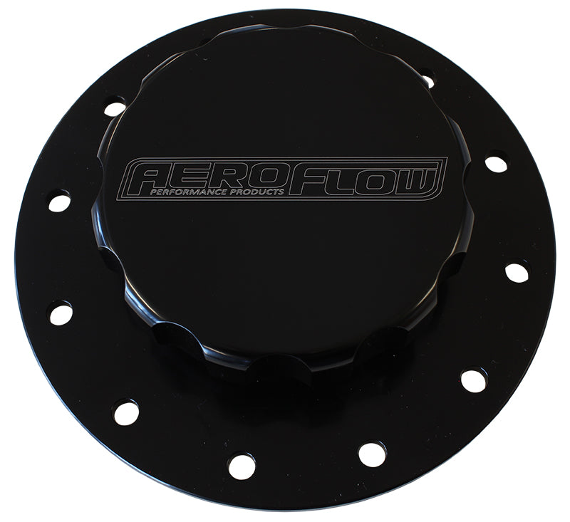 Billet Alloy Fuel Cell Screw On Cap Black Gaskets Bolts AF85-2002BLK - Aeroflow