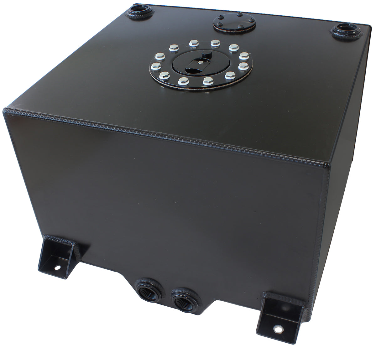 Black Alloy Fuel Cell 38 Litre 10 Us Gallons With Cavity/Sump AF85-2100ABLK - Aeroflow