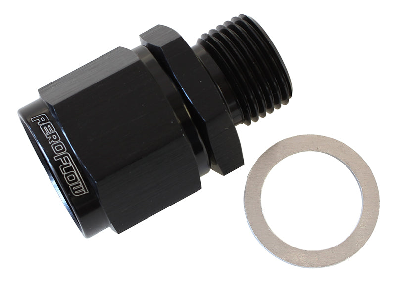 M18 x 1.5 To -10 Female Swivel Black Washer Seal AF906-10-M18BLK - Aeroflow