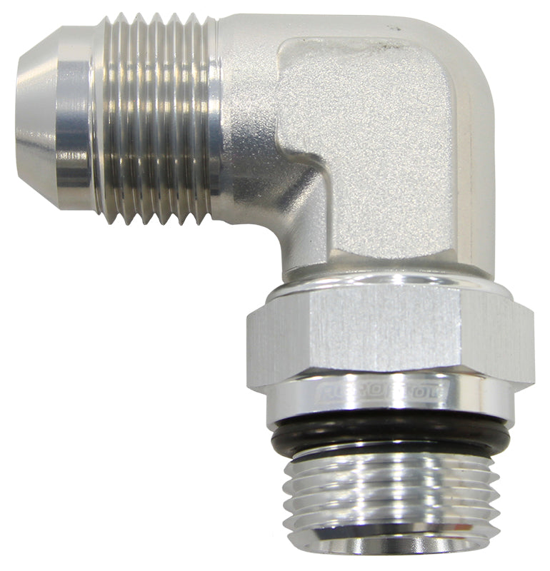 Male -8 ORB 90 To -8AN Male Silver Full Swivel AF949-08S - Aeroflow
