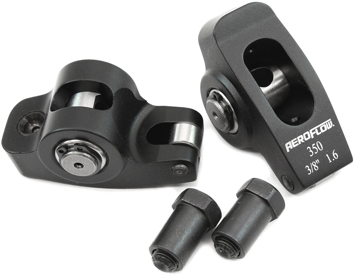 SBC Rocker Arms 3/8" Stud 1.6 Ratio 350 Alloy 2024 Roller Pair AF95-1102-2 - Aeroflow