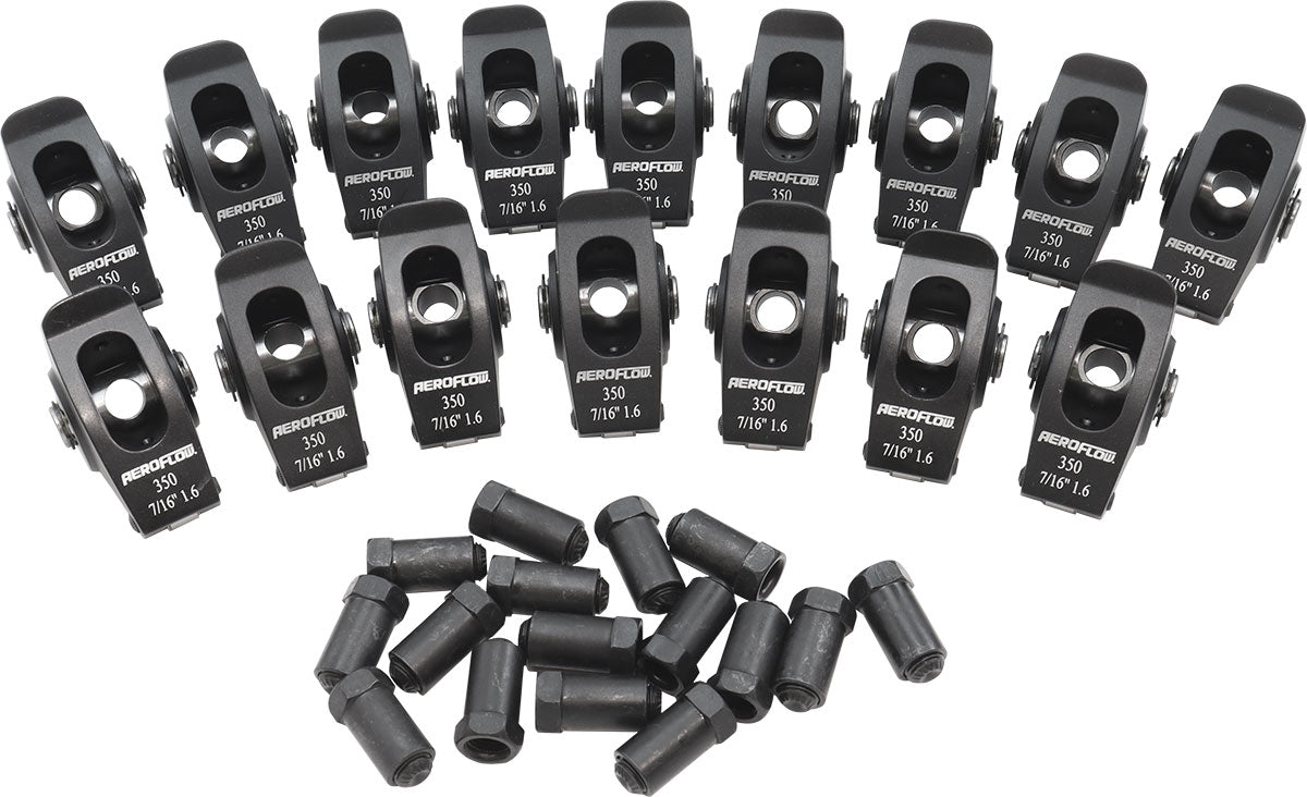 SBC Rocker Arms 7/16" Stud 1.6 Ratio 350 Alloy 2024 Roller 16 AF95-1107 - Aeroflow