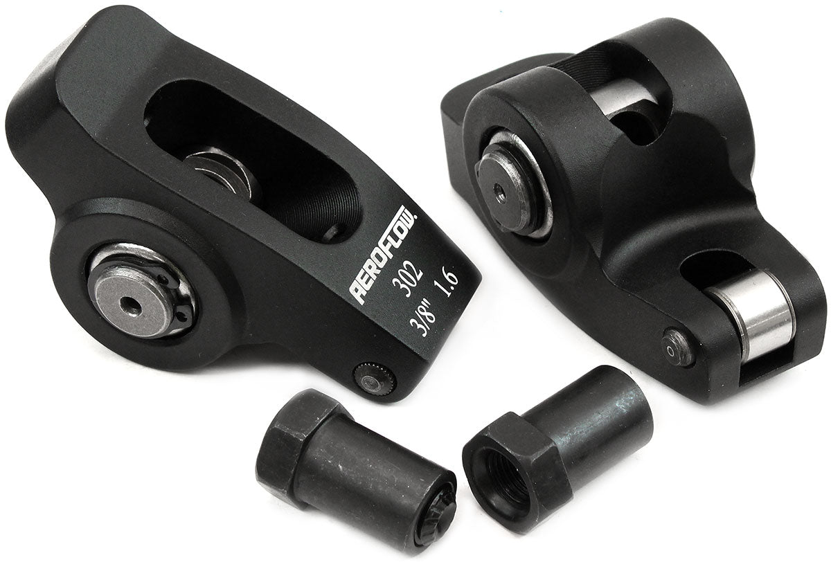 SBF Rocker Arms 3/8" Stud 1.6 Ratio Windsor 302 351 Roller Alloy AF95-1120-2 - Aeroflow