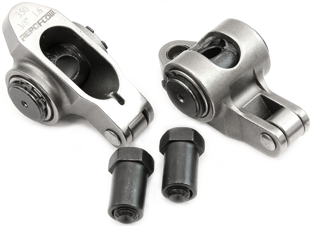SBC S/S Rocker Arms 3/8" Stud 1.60 Ratio 350 Stainless Roller 2 AF95-1202-2 - Aeroflow