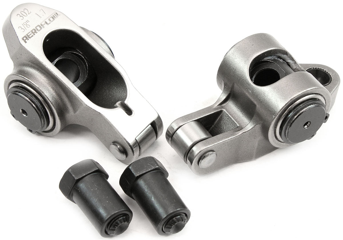 SBF S/S Rocker Arms 3/8" Stud 1.70 Windsor 302 351 Roller 2 Stainless 95-1221-2 AF95-1221-2 - Aeroflow