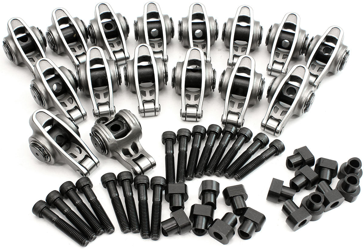 GM LS1 S/S Rocker Arm M8 Stud 1.7 Ratio Cathedral Roller LS2 Stainless AF95-1235 - Aeroflow