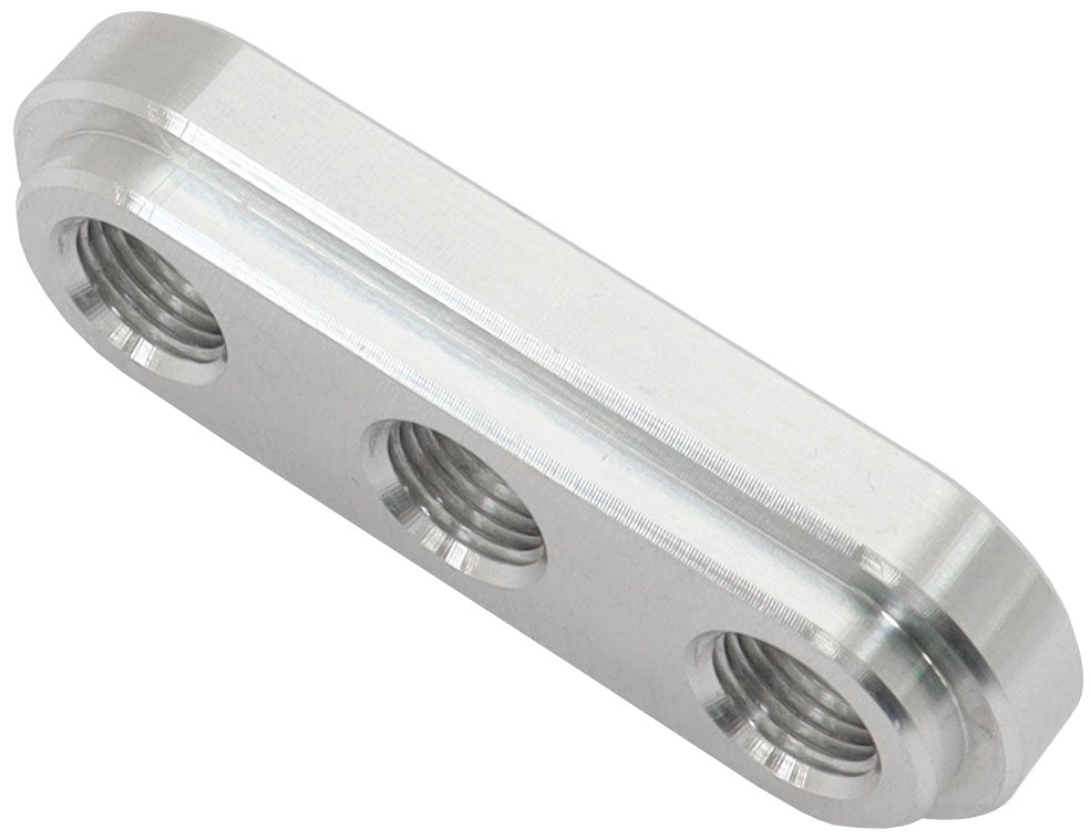 Weld In Alloy Plate 1/8" NPT x 3 Ports Vacuum Intercooler AF986-02-03 - Aeroflow