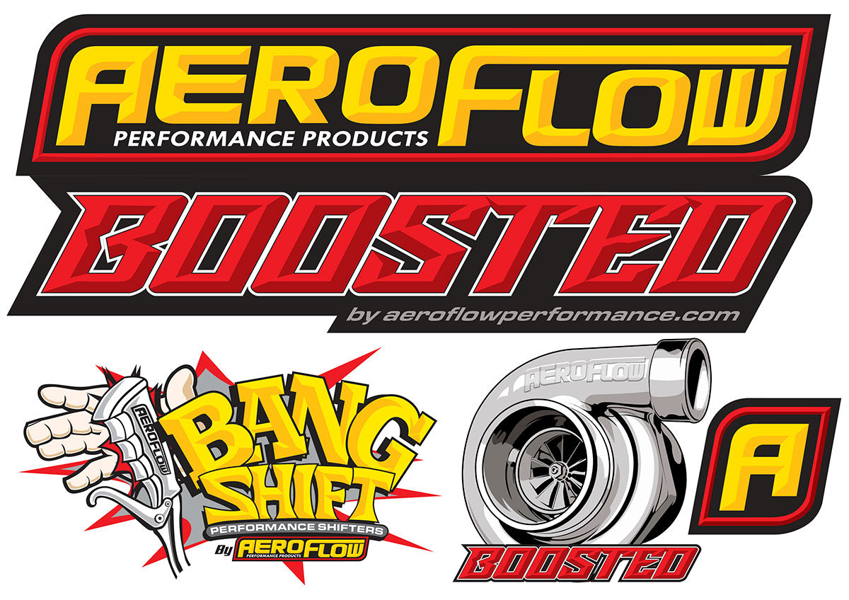 Assorted Sticker Sheet Boostedaeroflow Bang Shift A4 Sheet AF99-2009 - Aeroflow