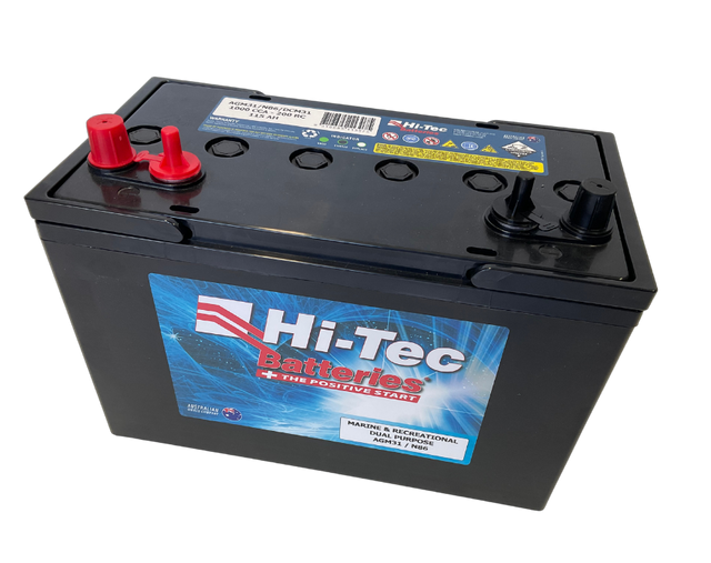 AGM Marine Battery M31 Dual Purpose 12V 115Ah - Hi-Tech Batteries