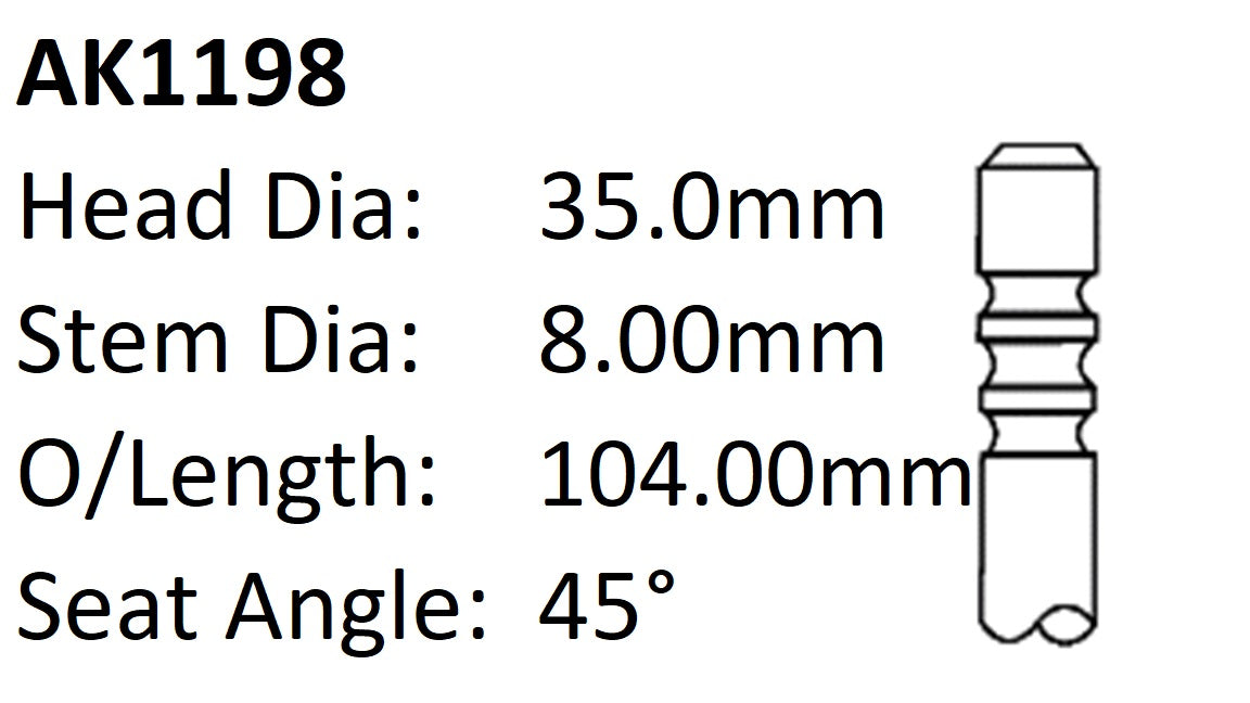 BMW 318 518 Exhaust Valve AK1198 - Austral | Universal Auto Spares