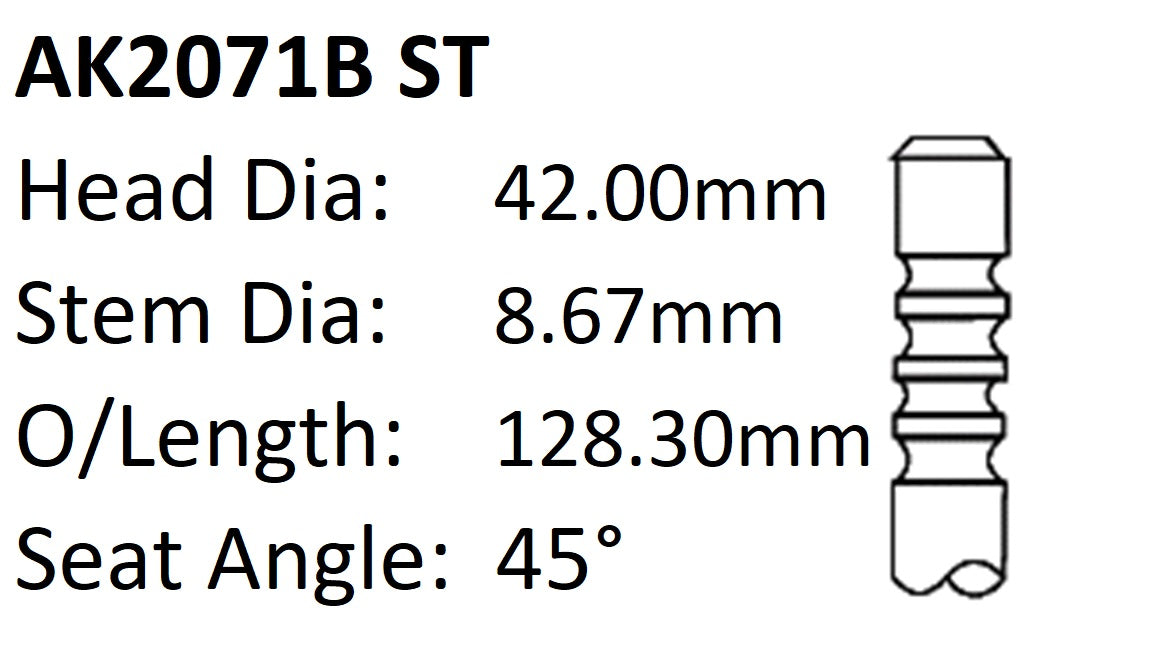 Ford 351C 1.654M/G Exhaust Valve AK2071B ST - Austral | Universal Auto Spares