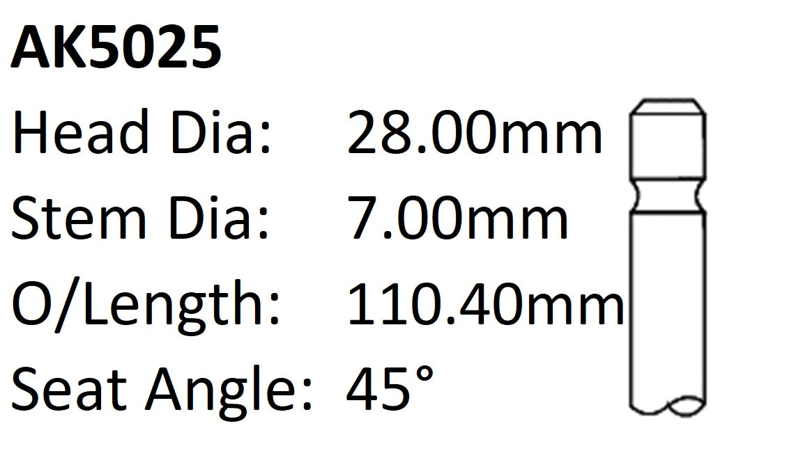 Dai ED10 ED20 Exhaust Valve AK5025 - Austral | Universal Auto Spares