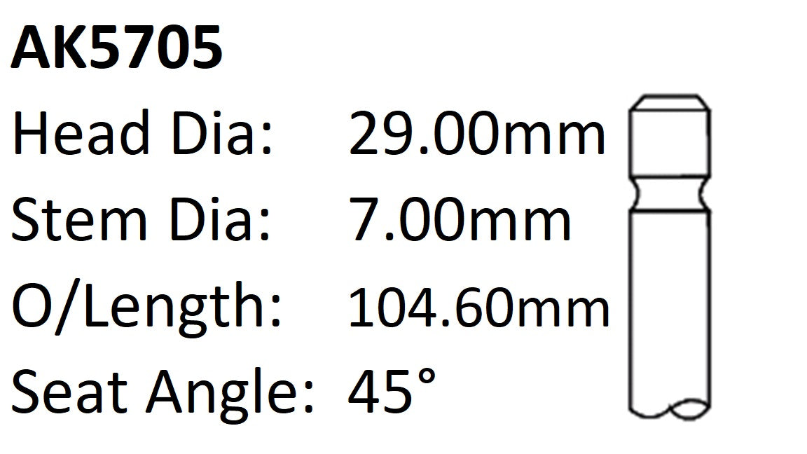 Holden C12NZ C14NZ Exhaust Valve AK5705 - Austral