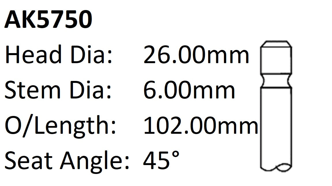 Daewoo A15MF A16DMS Exhaust Valve AK5750 - Austral | Universal Auto Spares