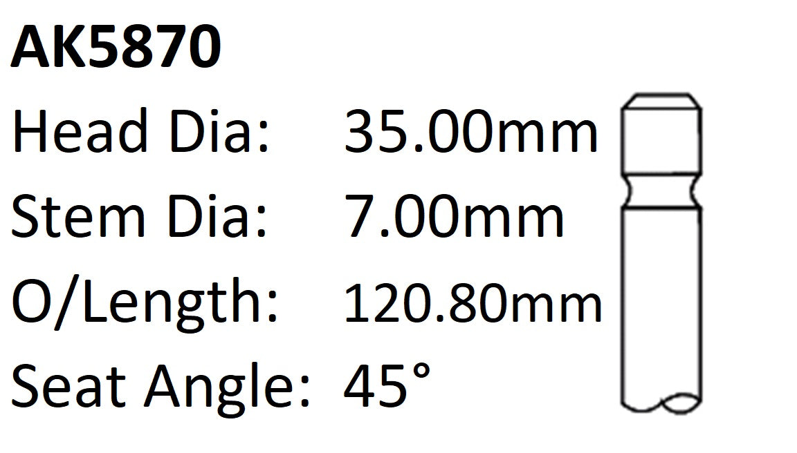 Honda A20A ES ET Exhaust Valve AK5870 - Austral | Universal Auto Spares