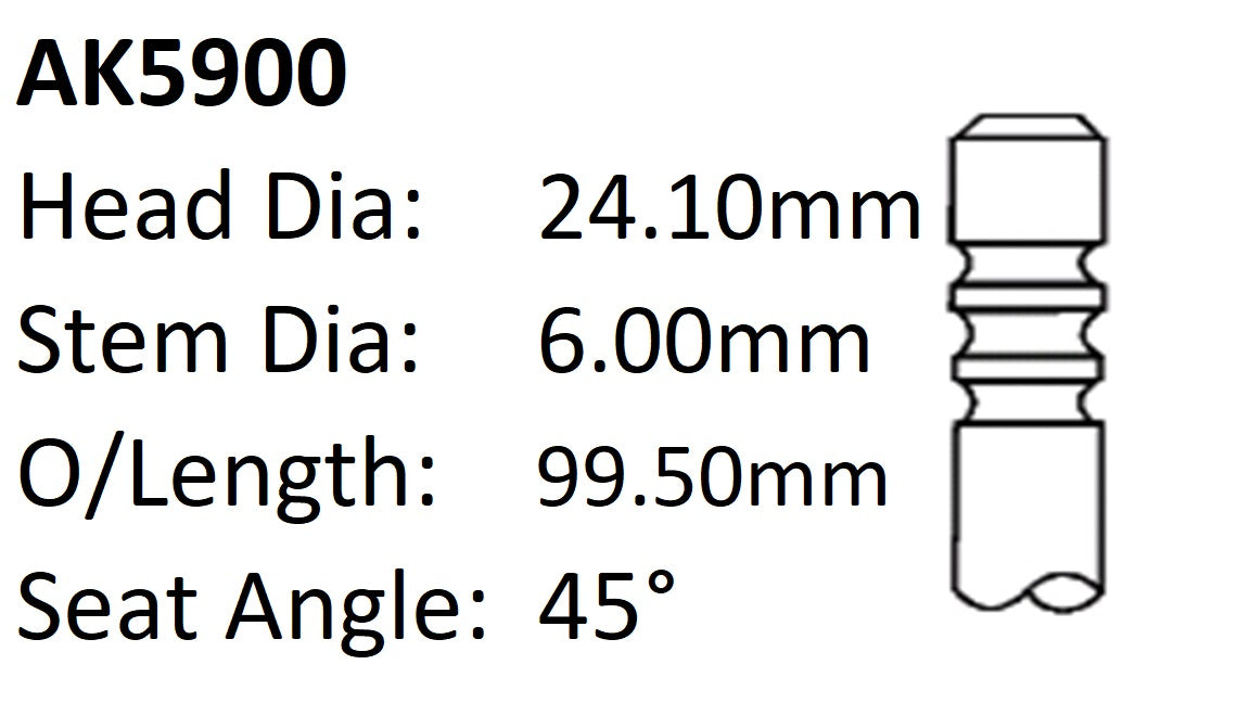 Ford Fiesta 16V Exhaust Valve AK5900 - Austral | Universal Auto Spares