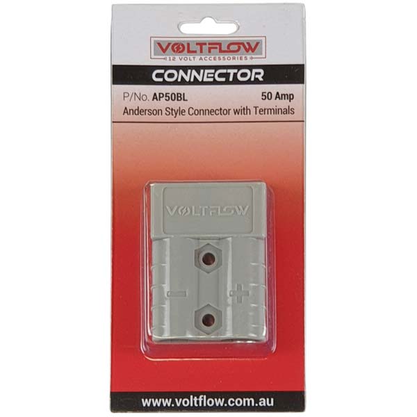Anderson Style Connector With Terminals Stainless Steel Spring Clips - Voltflow