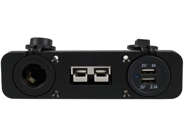 Anderson Style Plug 50AMP + Cig Socket + Dual Usb With Flush Mount - Voltflow