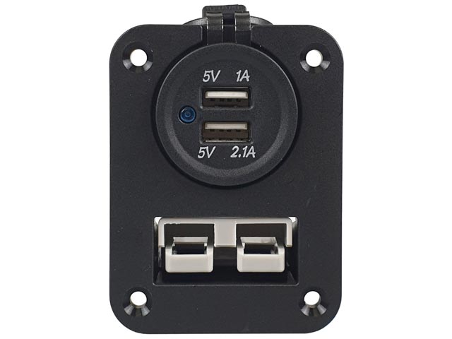Anderson Style Plug 50AMP + Dual USB With Flush Mount - Voltflow