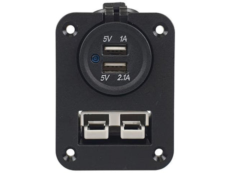 Anderson Style Plug 50AMP + Dual USB With Flush Mount - Voltflow