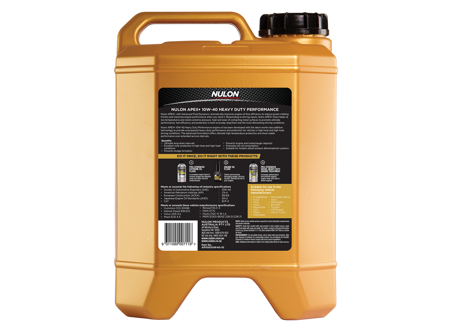 APEX+ 10W-40 Heavy Duty Performance - Nulon