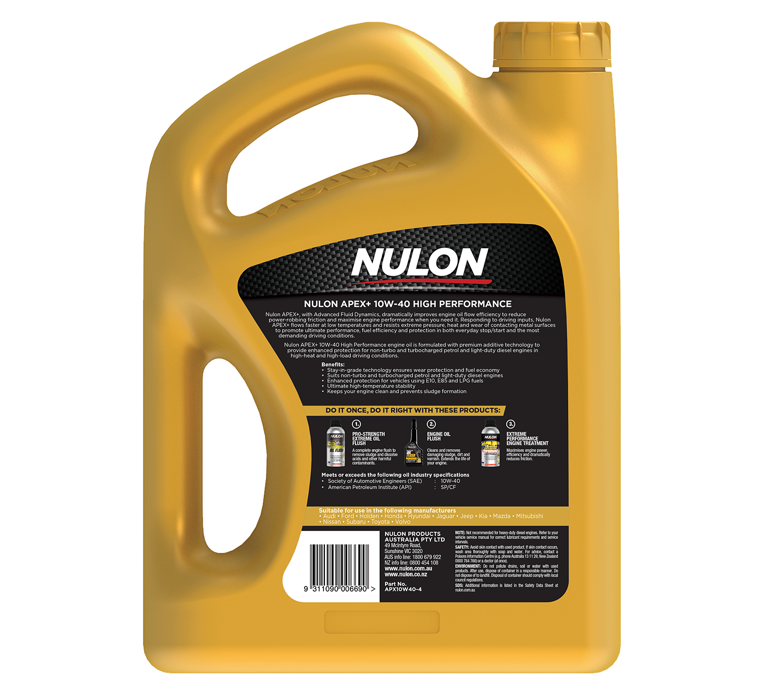 APEX+ 10W-40 High Performance - Nulon