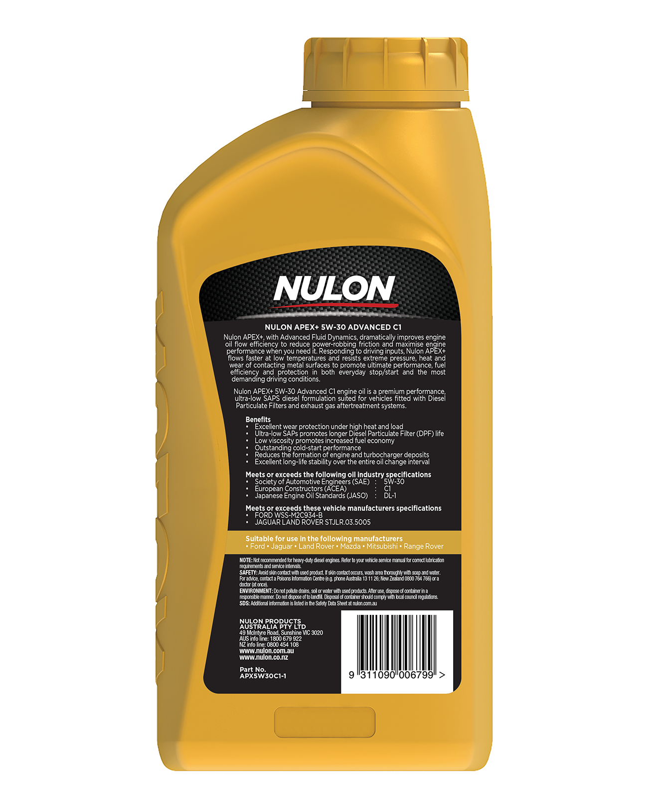 APEX+ 5W-30 Advanced C1 - Nulon
