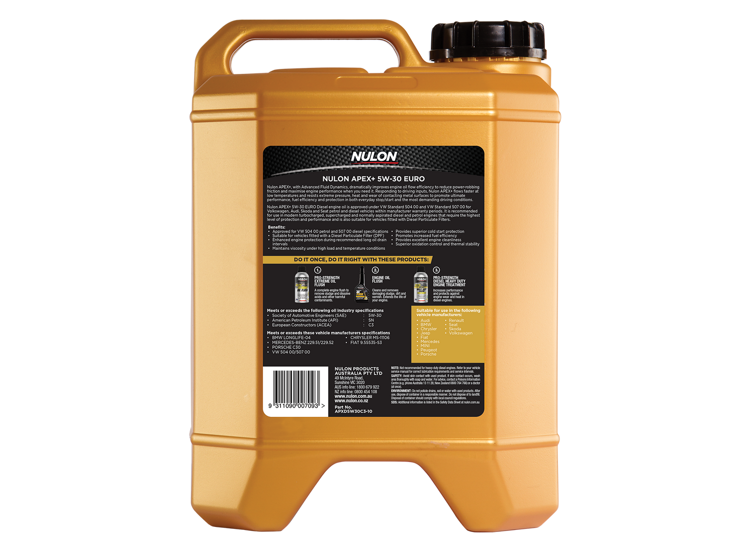 APEX+ 5W-30 Euro Diesel 10L - Nulon