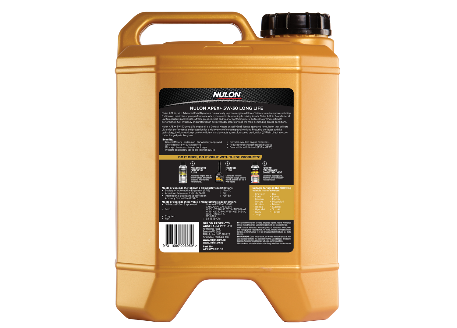 APEX+ Full Synthetic 5W-30 Long Life - Nulon