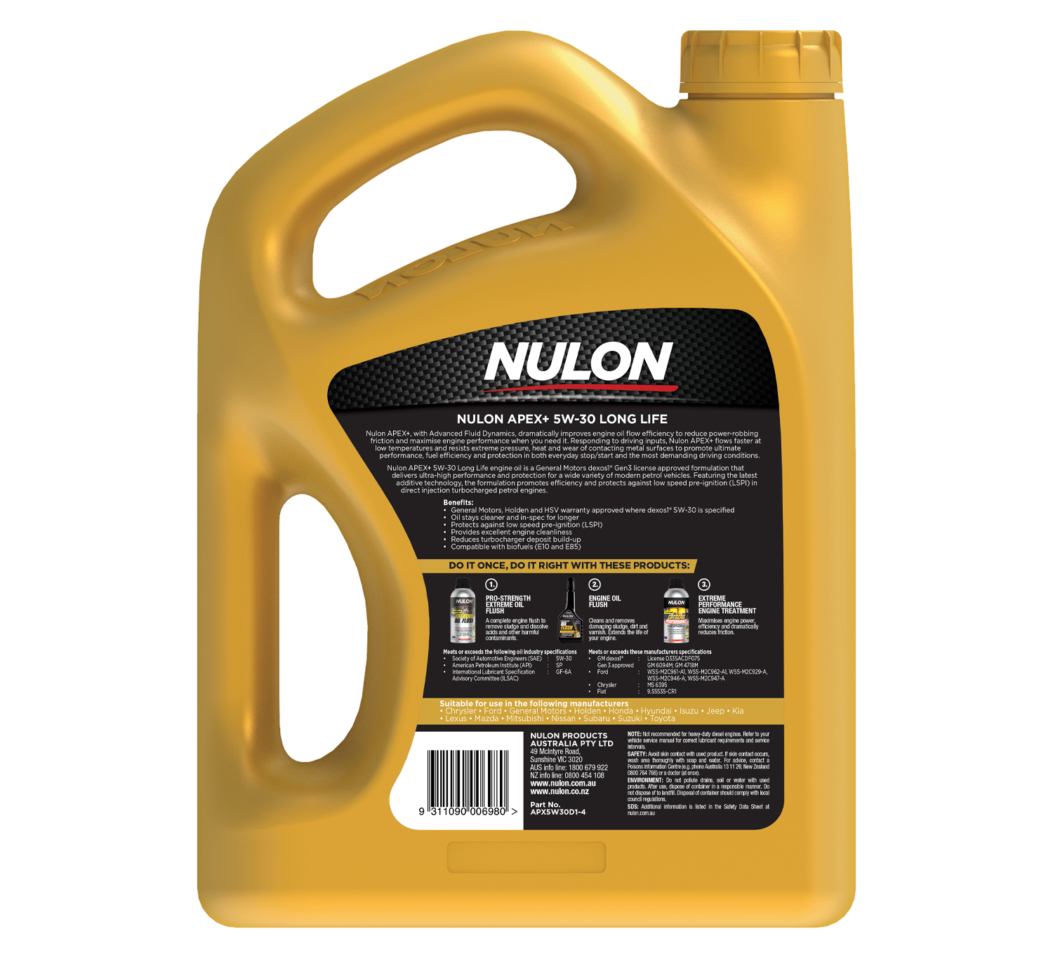 APEX+ Full Synthetic 5W-30 Long Life - Nulon