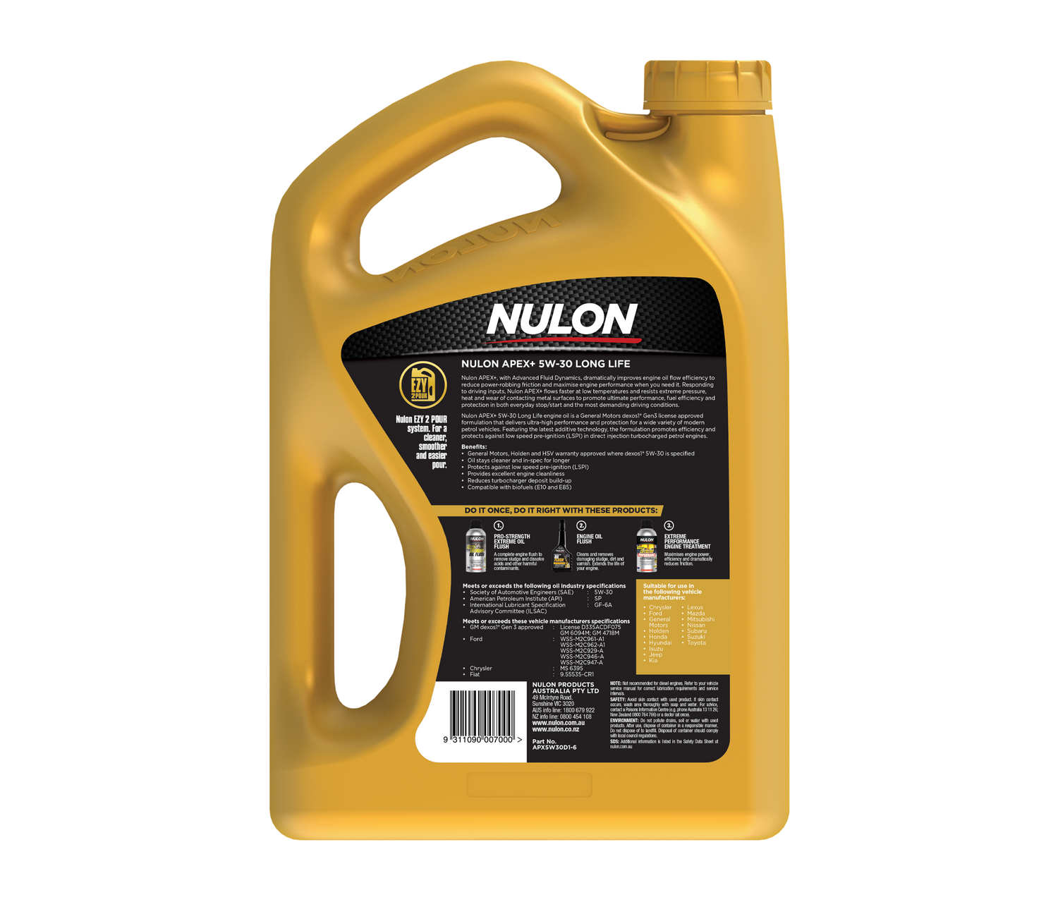 APEX+ Full Synthetic 5W-30 Long Life - Nulon