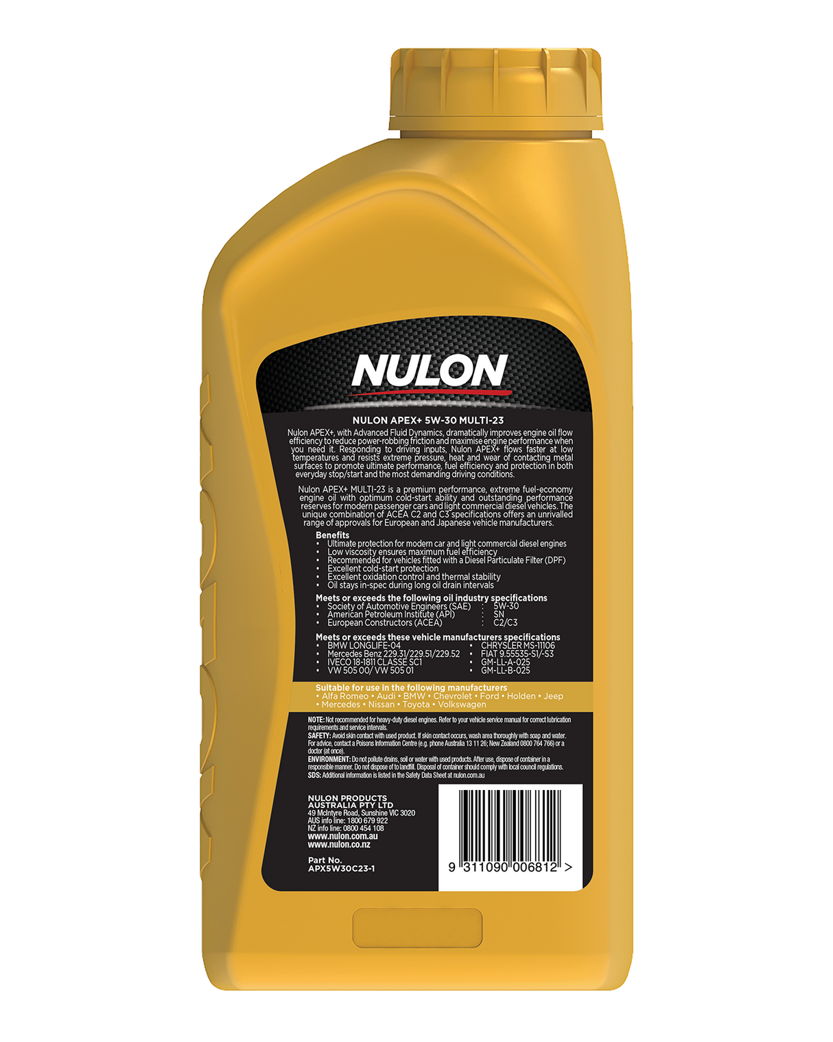 APEX+ 5W-30 MULTI-23 - Nulon