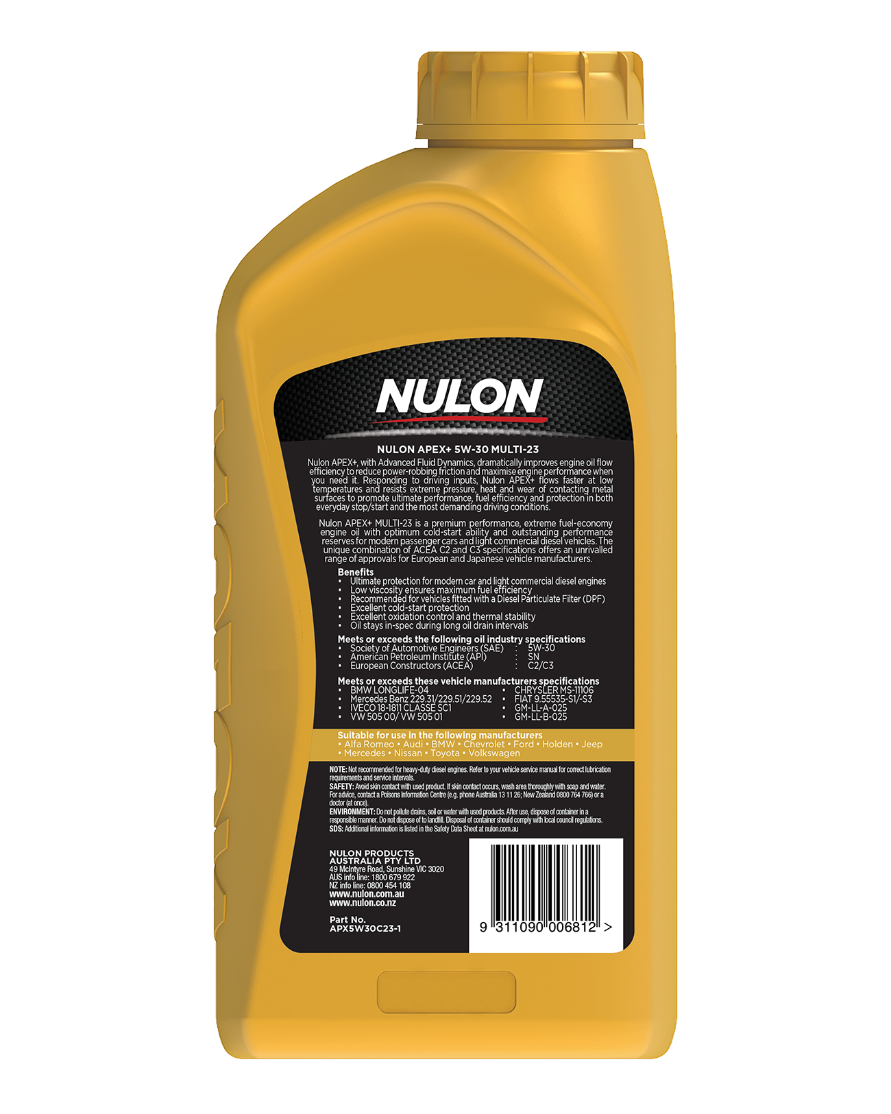 APEX+ 5W-30 MULTI-23 - Nulon