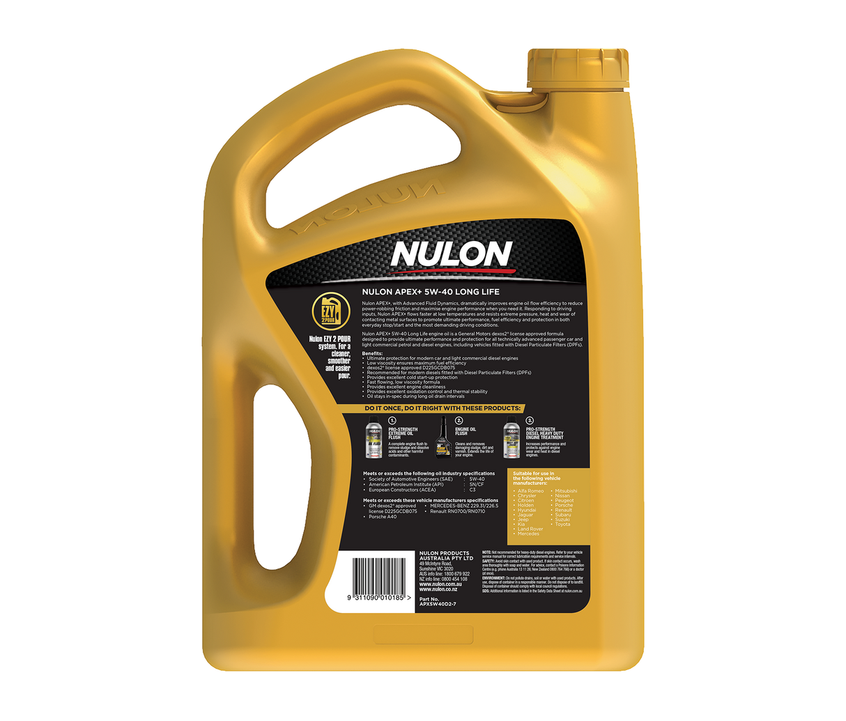 APEX+ 5W-40 Long Life - Nulon