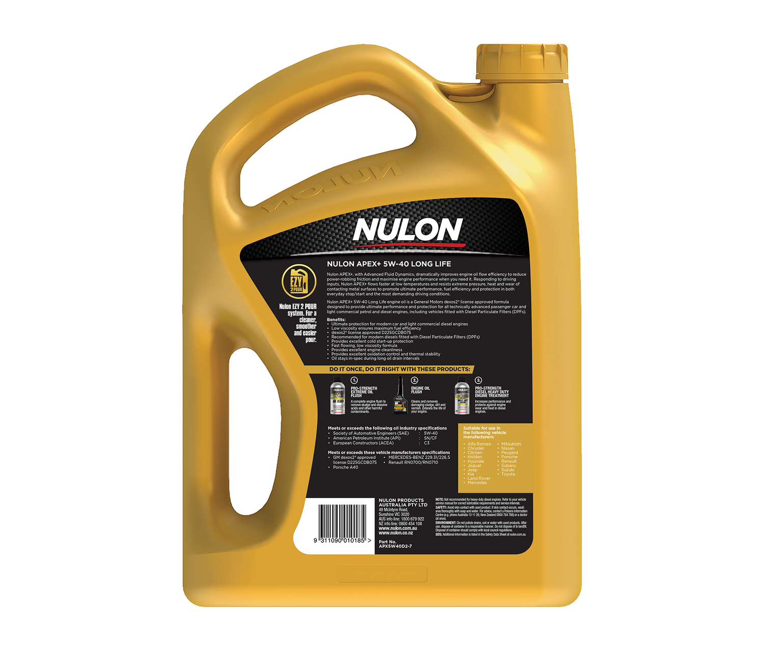 APEX+ 5W-40 Long Life - Nulon