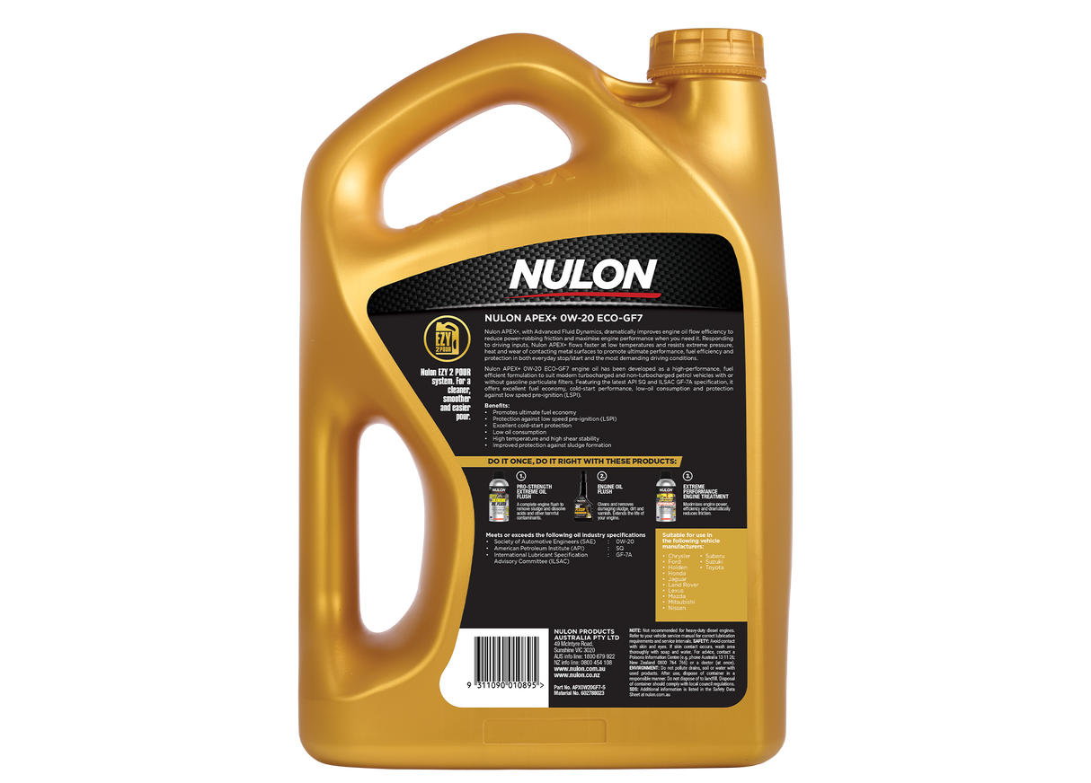 APEX+ 0W-20 ECO-GF7 APX0W20GF7 - Nulon | Universal Auto Spares
