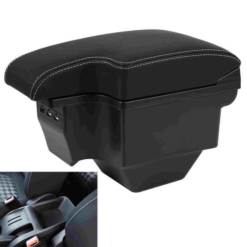 Black Armrest Box Fit For MG ZS 2017-2024 Central Consoles Box Arm Rest 3 USB Ports ARMLID-MG001 - Machter