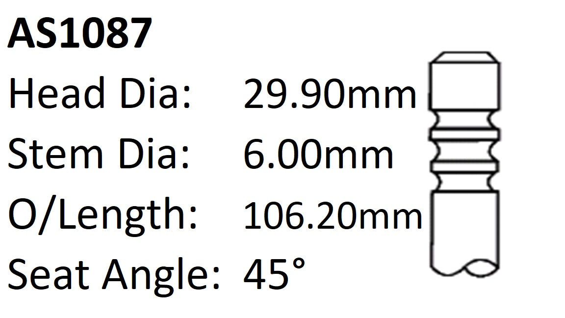 Ford Azba 2.0LCRDI Int Valve AS1087 - Austral