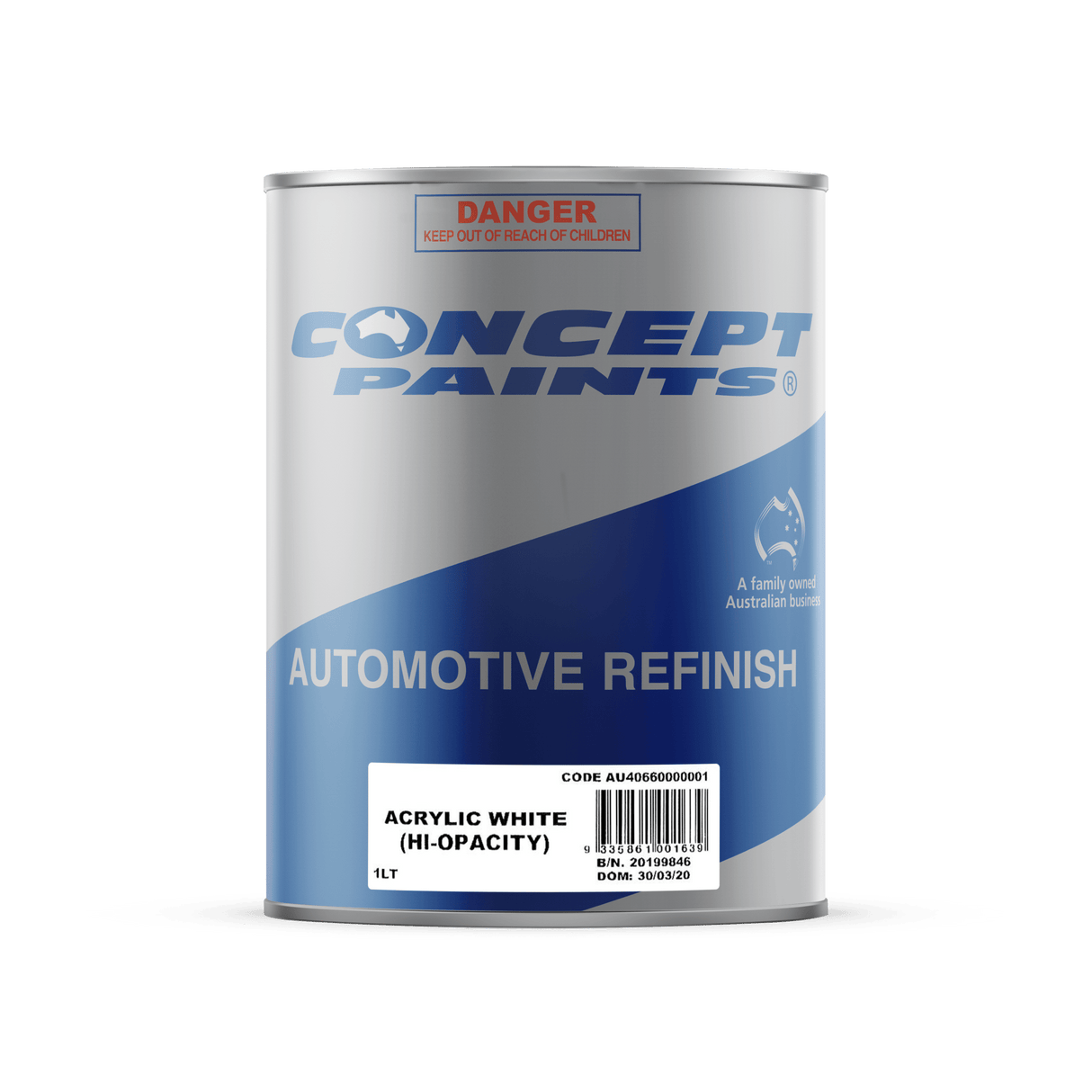 Automotive Refinish Acrylic Hi-Opacity White 1L - Concept Paints