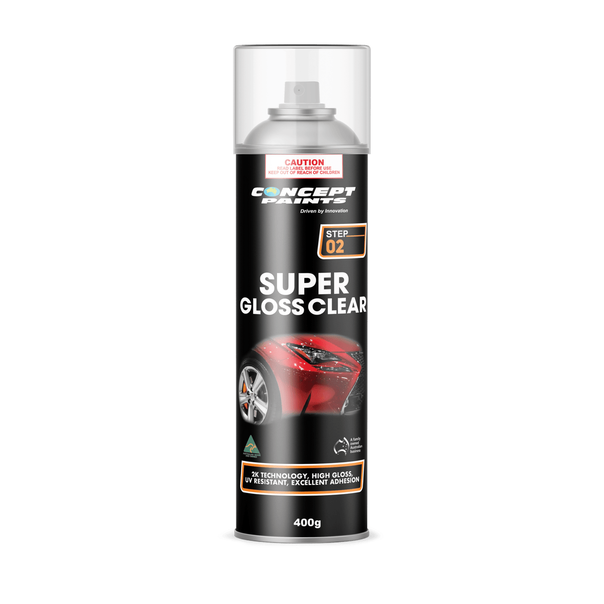 Super Gloss Clear Aerosol 400g - Concept Paints