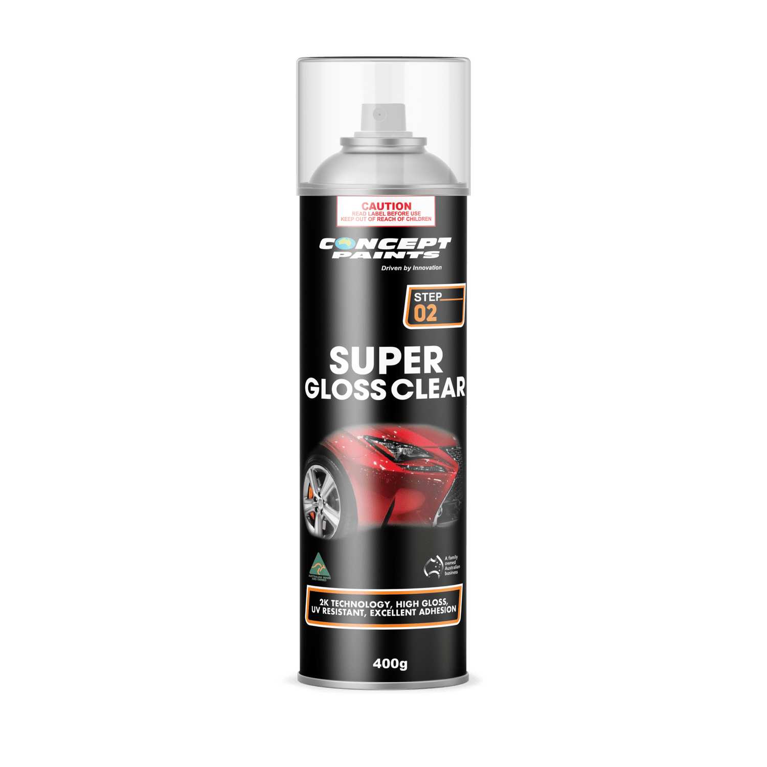 Super Gloss Clear Aerosol 400g - Concept Paints